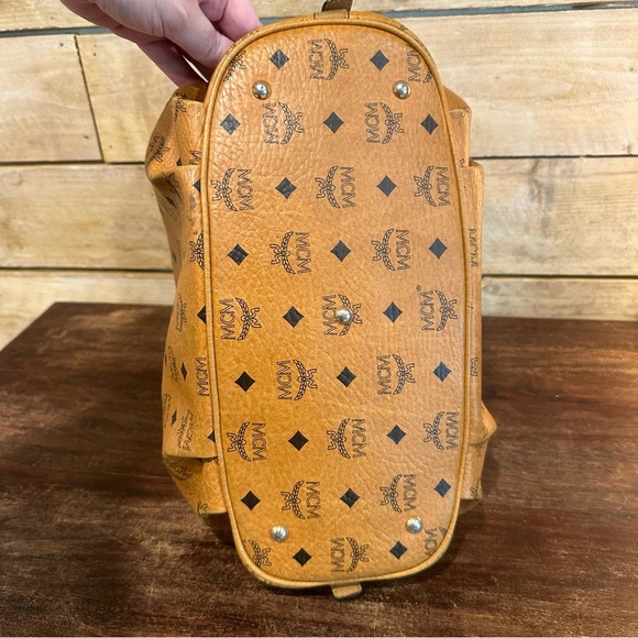 MCM Cognac Logo Visetos Shoulder Hobo Bag - Picture 10 of 16
